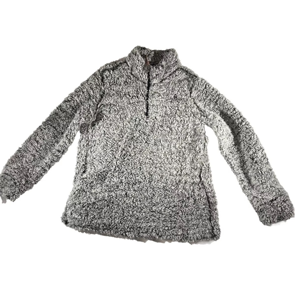 Original Weatherproof Vintage Gray Fuzzy Soft Comfortable Pullover Jacket Size L